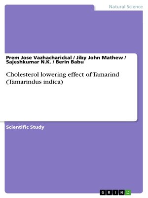 cover image of Cholesterol lowering effect of Tamarind (Tamarindus indica)